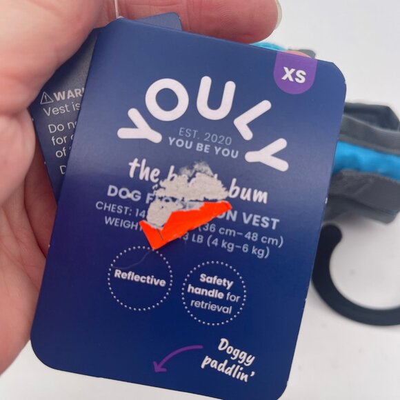 NEW Youly Dog Shark Float Floatation Vest XS 9-13 Pounds/Chest 14-19” Blue Gray - Picture 5 of 6